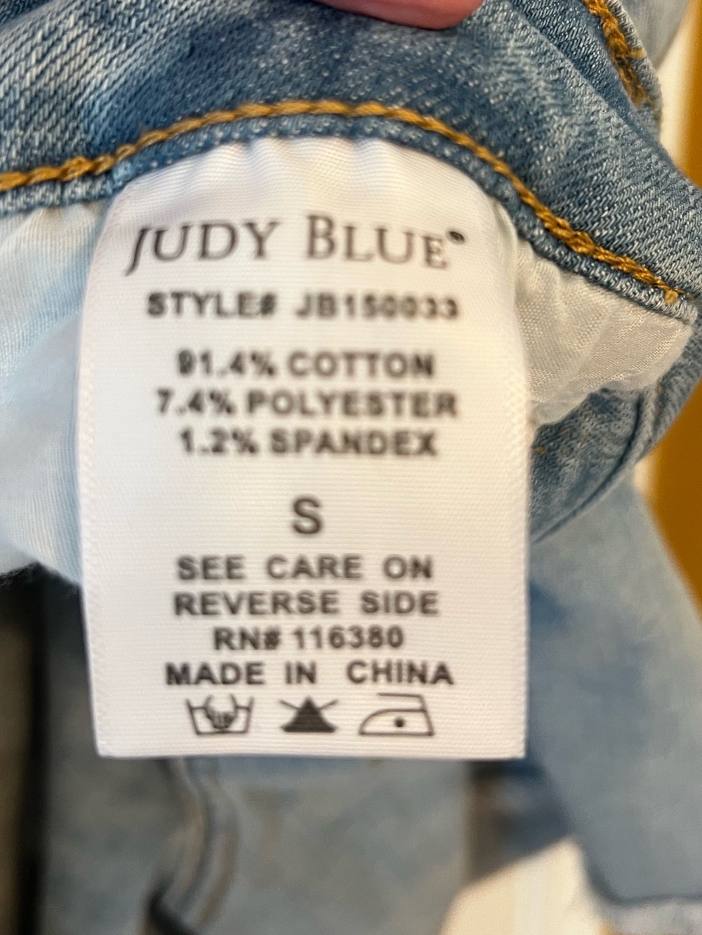 Judy Blue Light Blue Distressed High-Rise Jean Shorts, Size S - Picture 11 of 15